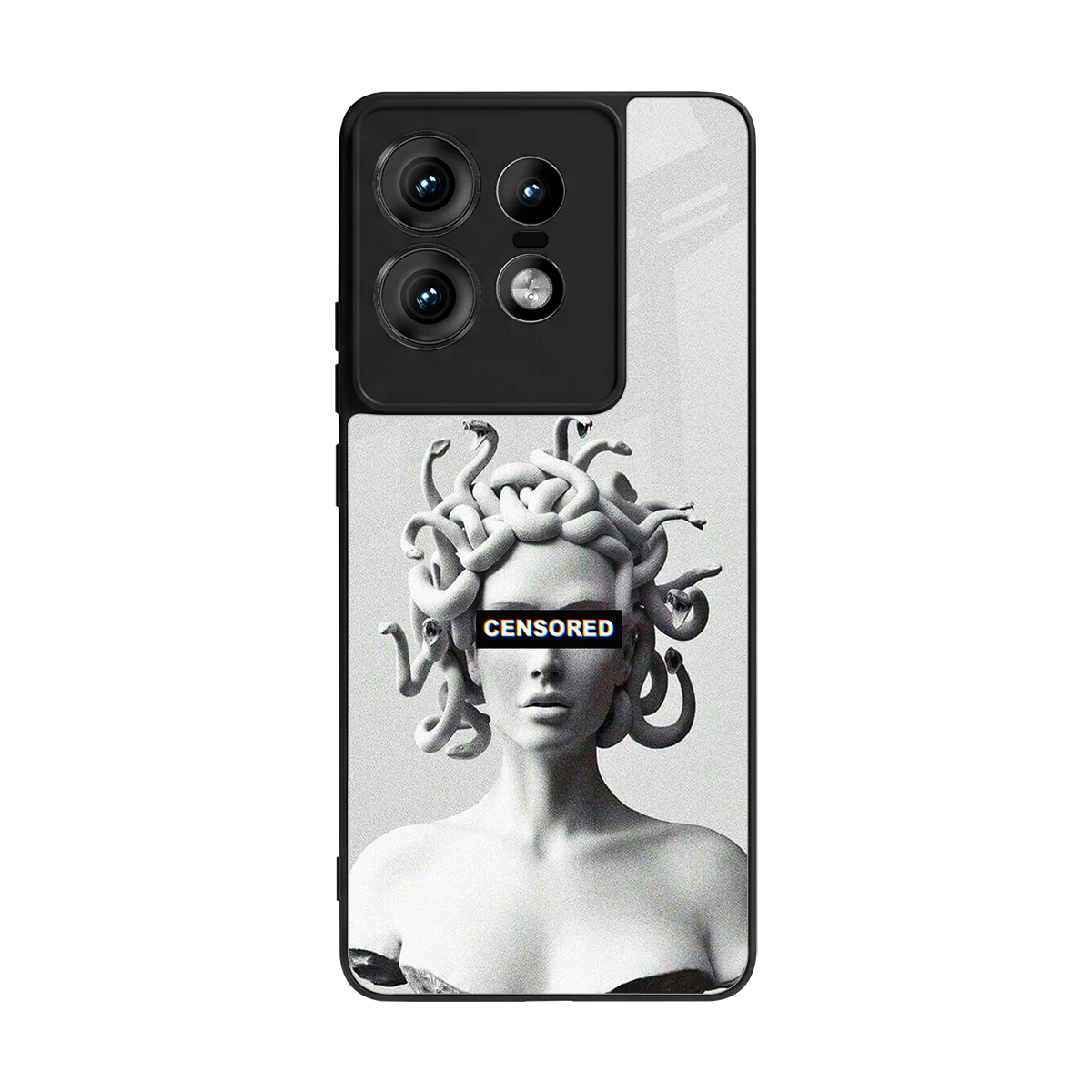 Censored back phone cover | glass case for motorola edge 50 pro