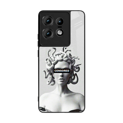 Censored back phone cover | glass case for motorola edge 50 pro