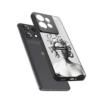 Censored sleek motorola edge 50 pro cover with tempered glass back and TPU edges