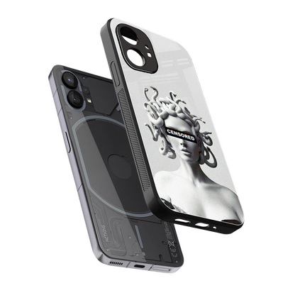 Censored sleek nothing phone 1 cover with tempered glass back and TPU edges