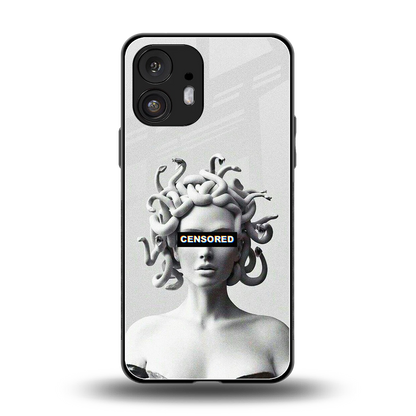 Censored back phone cover | glass case for nothing phone 2