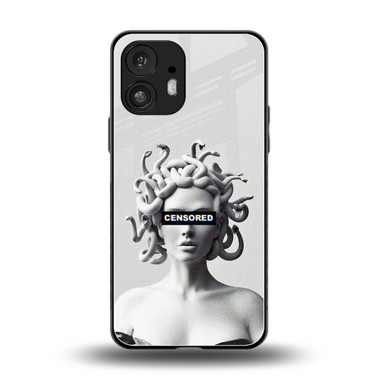 Censored back phone cover | glass case for nothing phone 2
