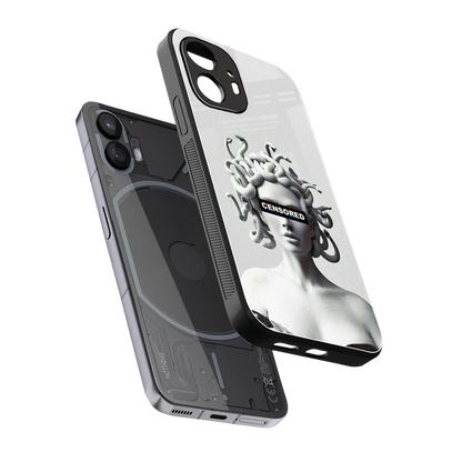 Censored sleek nothing phone 2 cover with tempered glass back and TPU edges