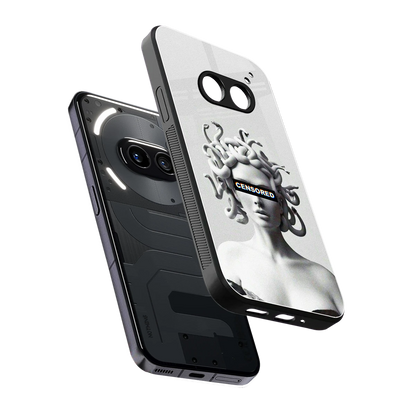 Censored sleek nothing phone 2a cover with tempered glass back and TPU edges