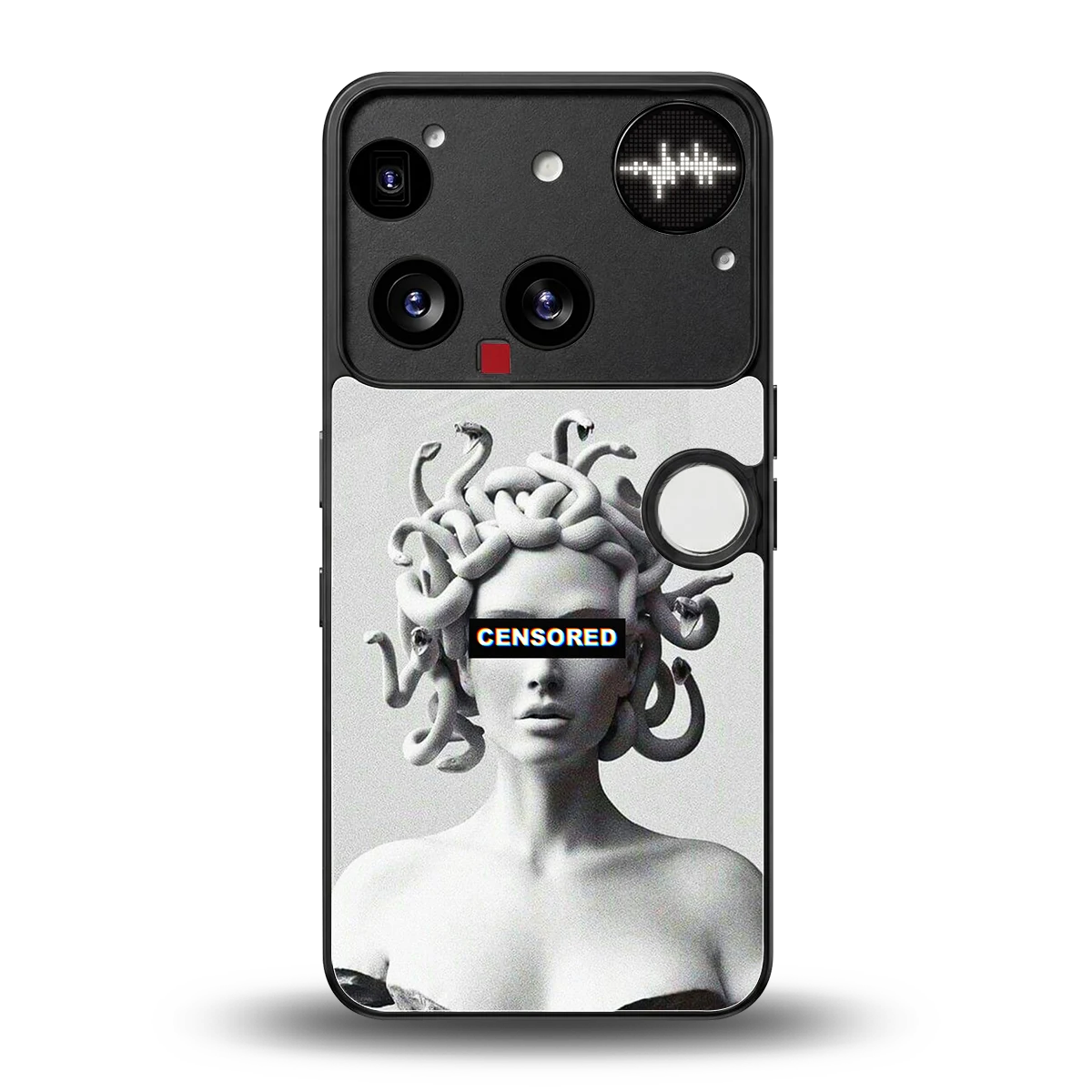 Censored back phone cover | glass case for nothing phone 3