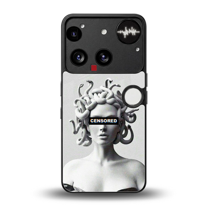 Censored back phone cover | glass case for nothing phone 3