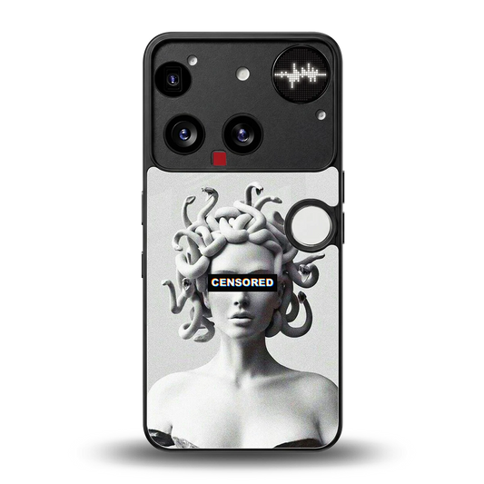 Censored back phone cover | glass case for nothing phone 3