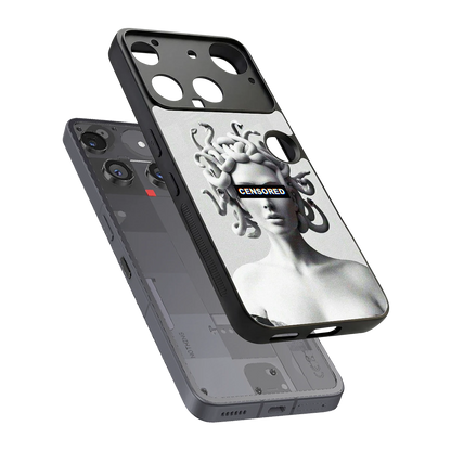 Censored sleek nothing phone 3 cover with tempered glass back and TPU edges