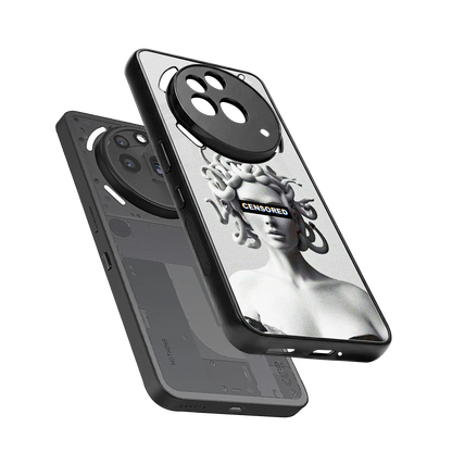 Censored sleek nothing phone 3a pro cover with tempered glass back and TPU edges
