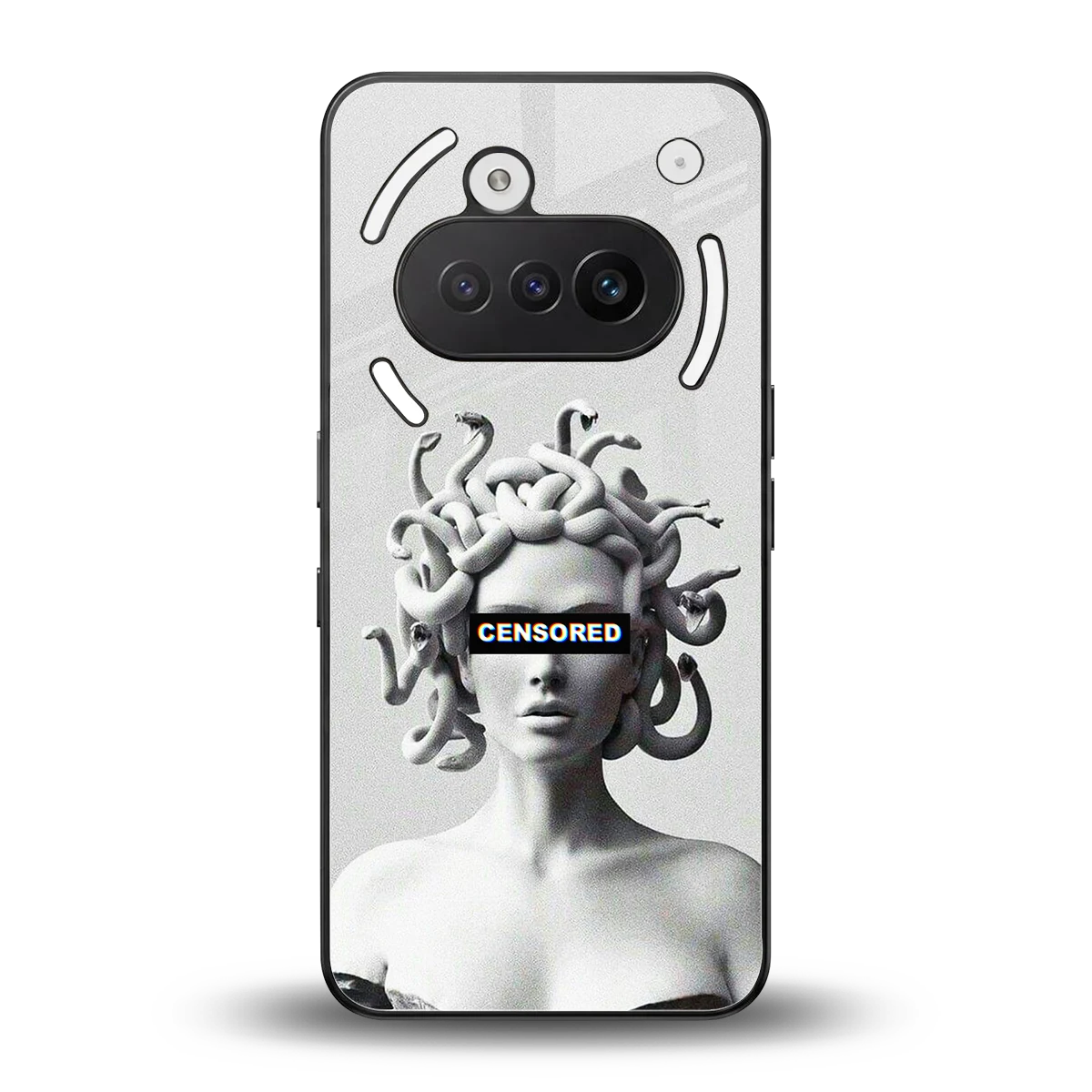 Censored back phone cover | glass case for nothing phone 3a
