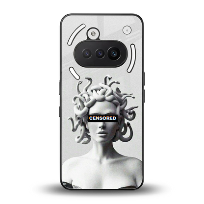 Censored back phone cover | glass case for nothing phone 3a