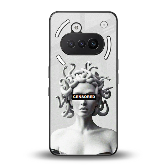 Censored back phone cover | glass case for nothing phone 3a