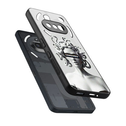 Censored sleek nothing phone 3a cover with tempered glass back and TPU edges