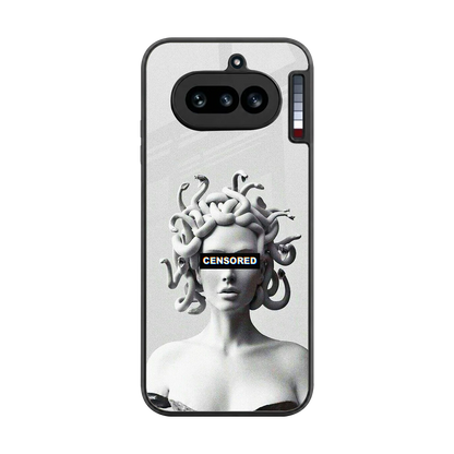 Censored back phone cover | glass case for nothing phone 4a