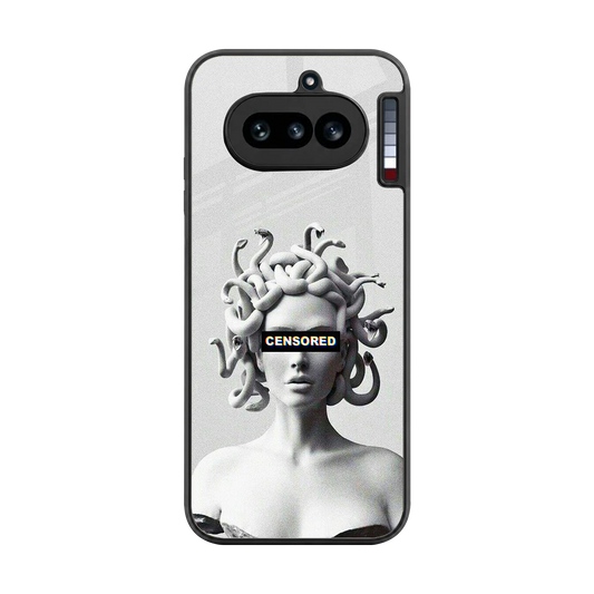 Censored back phone cover | glass case for nothing phone 4a