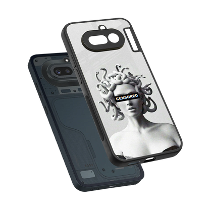 Censored sleek nothing phone 4a cover with tempered glass back and TPU edges