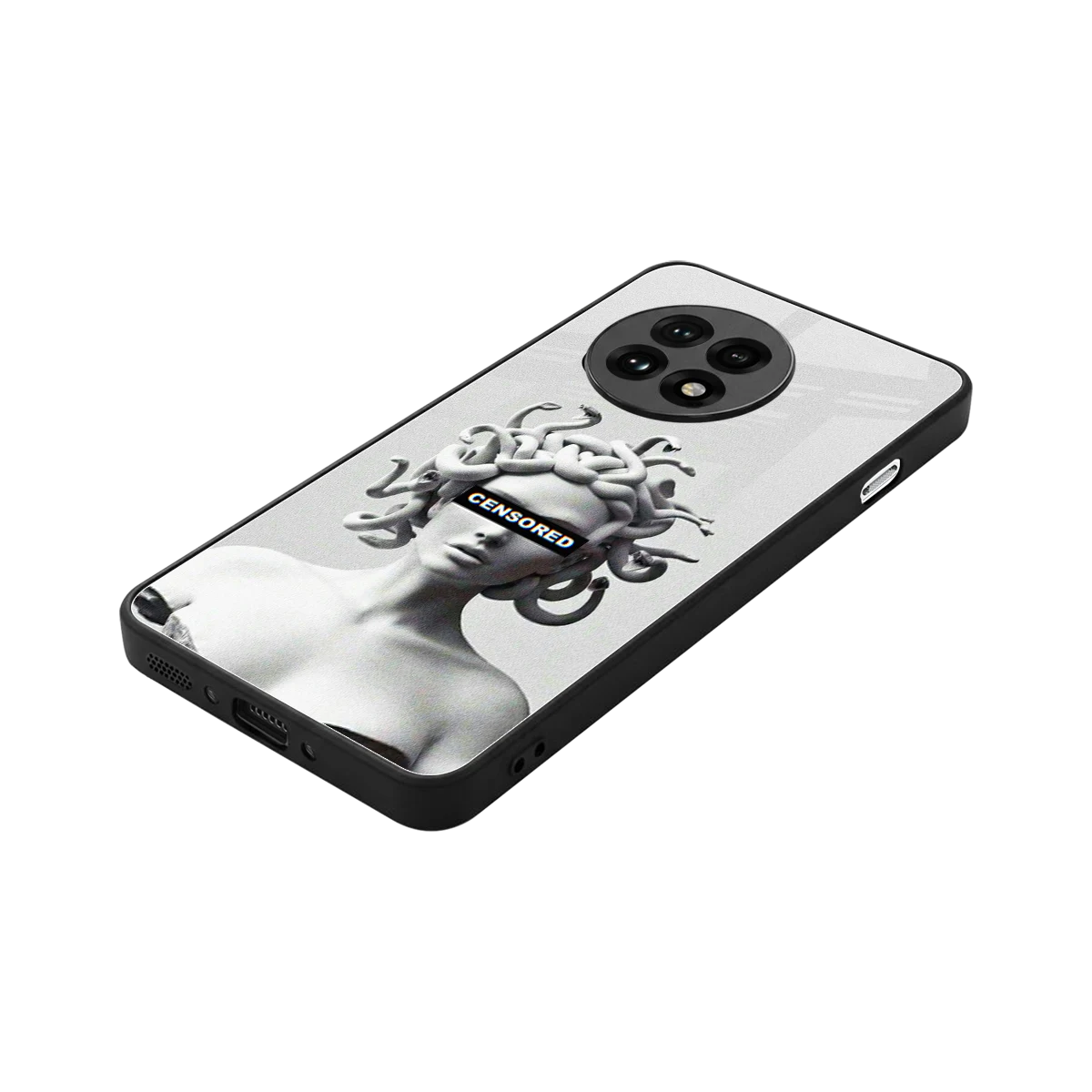 Censored stylish phone case for oneplus 13r | glossy glass and slim fit