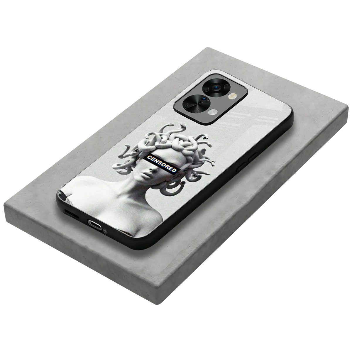 Censored stylish phone case for oneplus nord 2t | glossy glass and slim fit