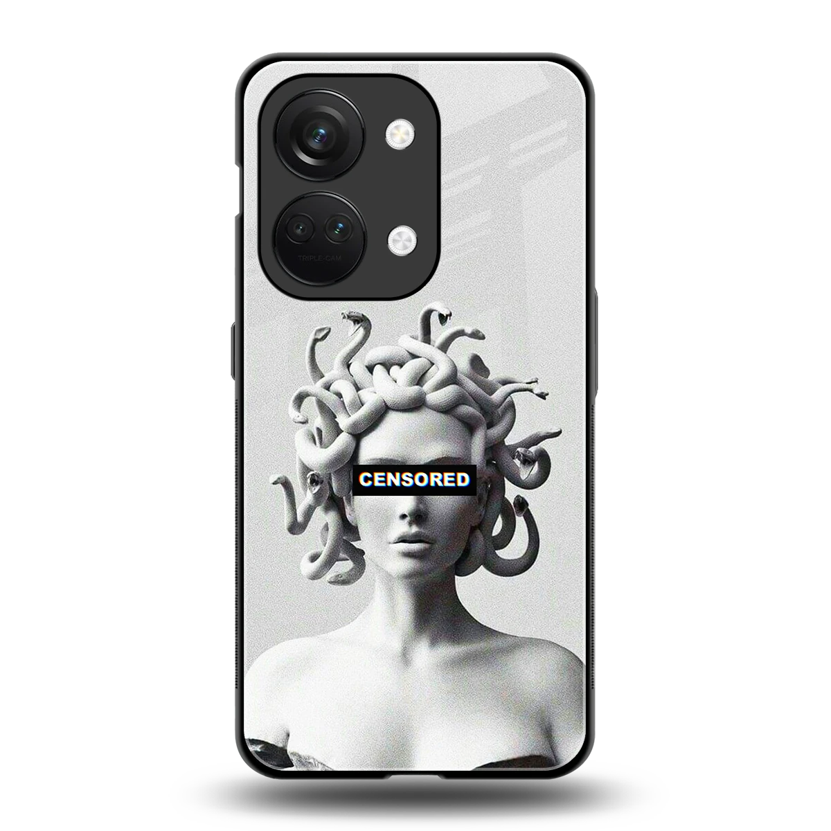 Censored back phone cover | glass case for oneplus nord 3