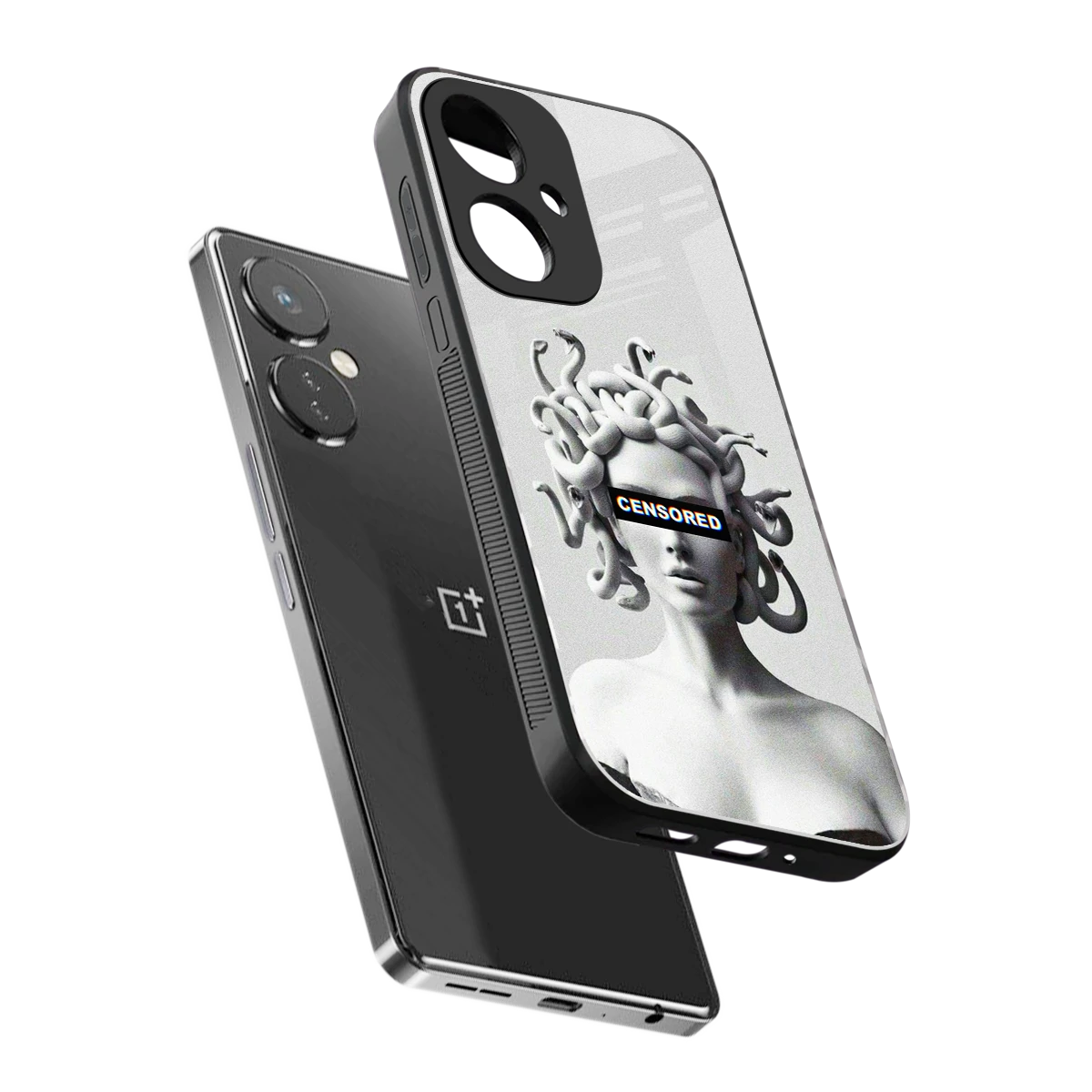 Censored sleek oneplus nord ce 3 cover with tempered glass back and TPU edges