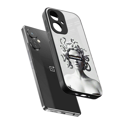 Censored sleek oneplus nord ce 3 cover with tempered glass back and TPU edges
