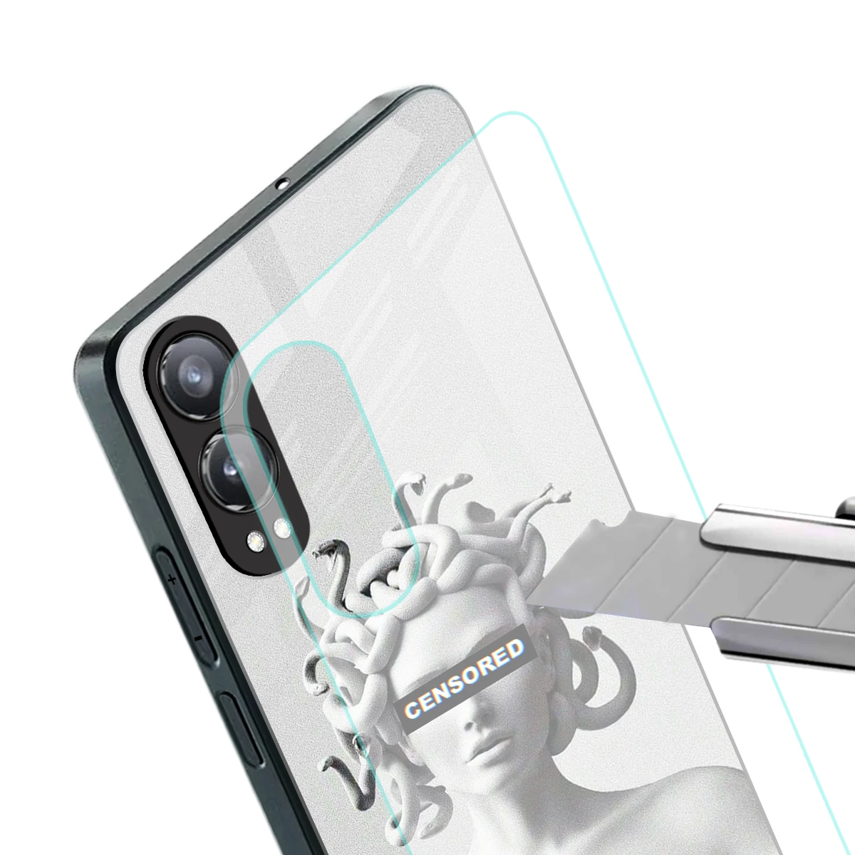 Censored stylish phone case for oneplus nord ce 4 lite | glossy glass and slim fit