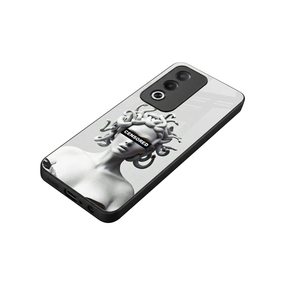Censored stylish phone case for oppo a3 pro | glossy glass and slim fit