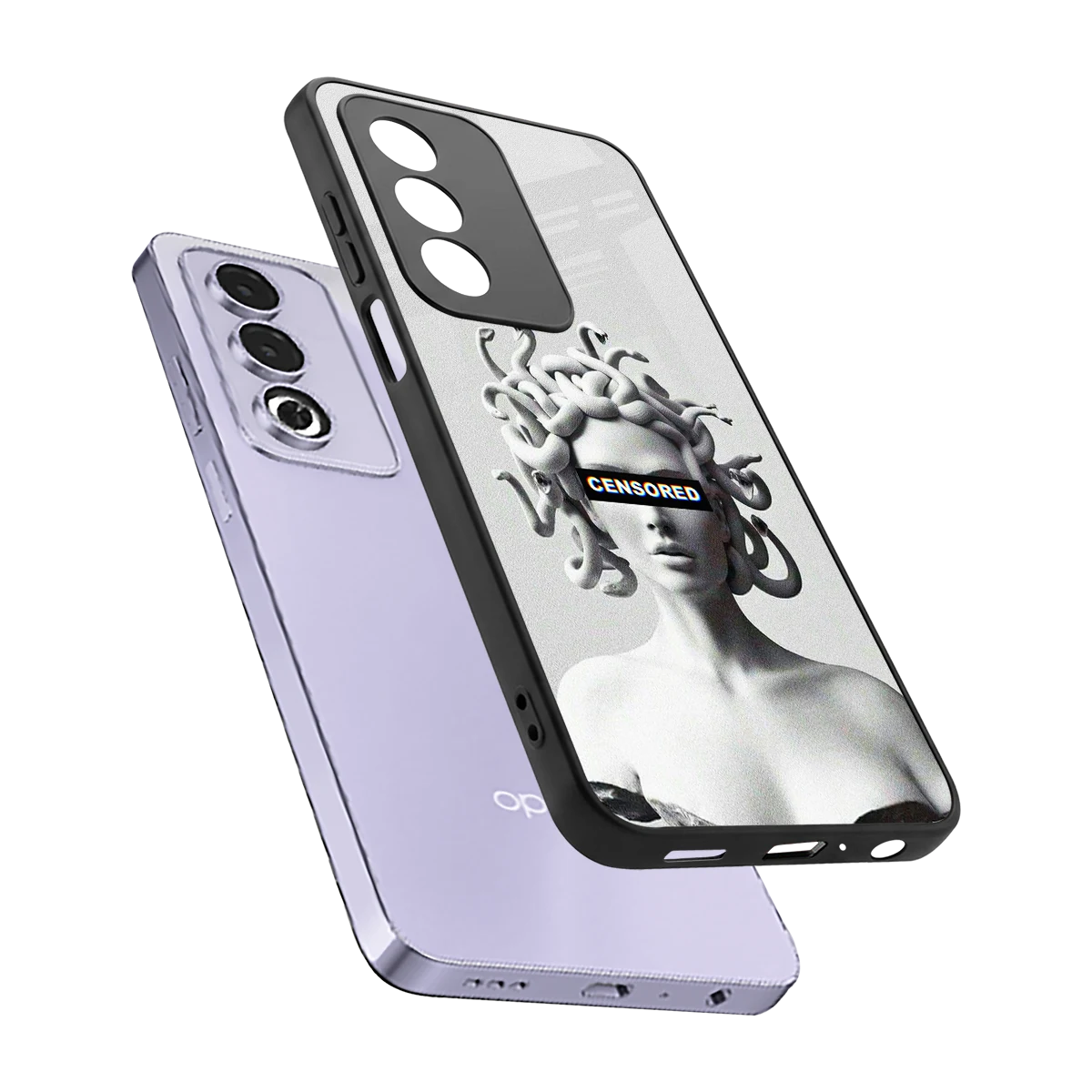Censored sleek oppo a3 pro cover with tempered glass back and TPU edges