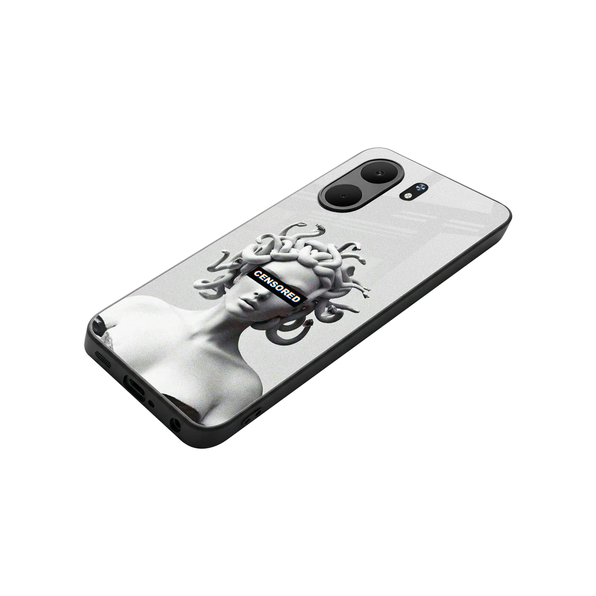 Censored stylish phone case for oppo a5x 5g | glossy glass and slim fit