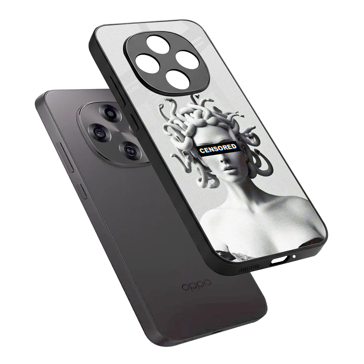 Censored sleek oppo f31 pro 5g cover with tempered glass back and TPU edges