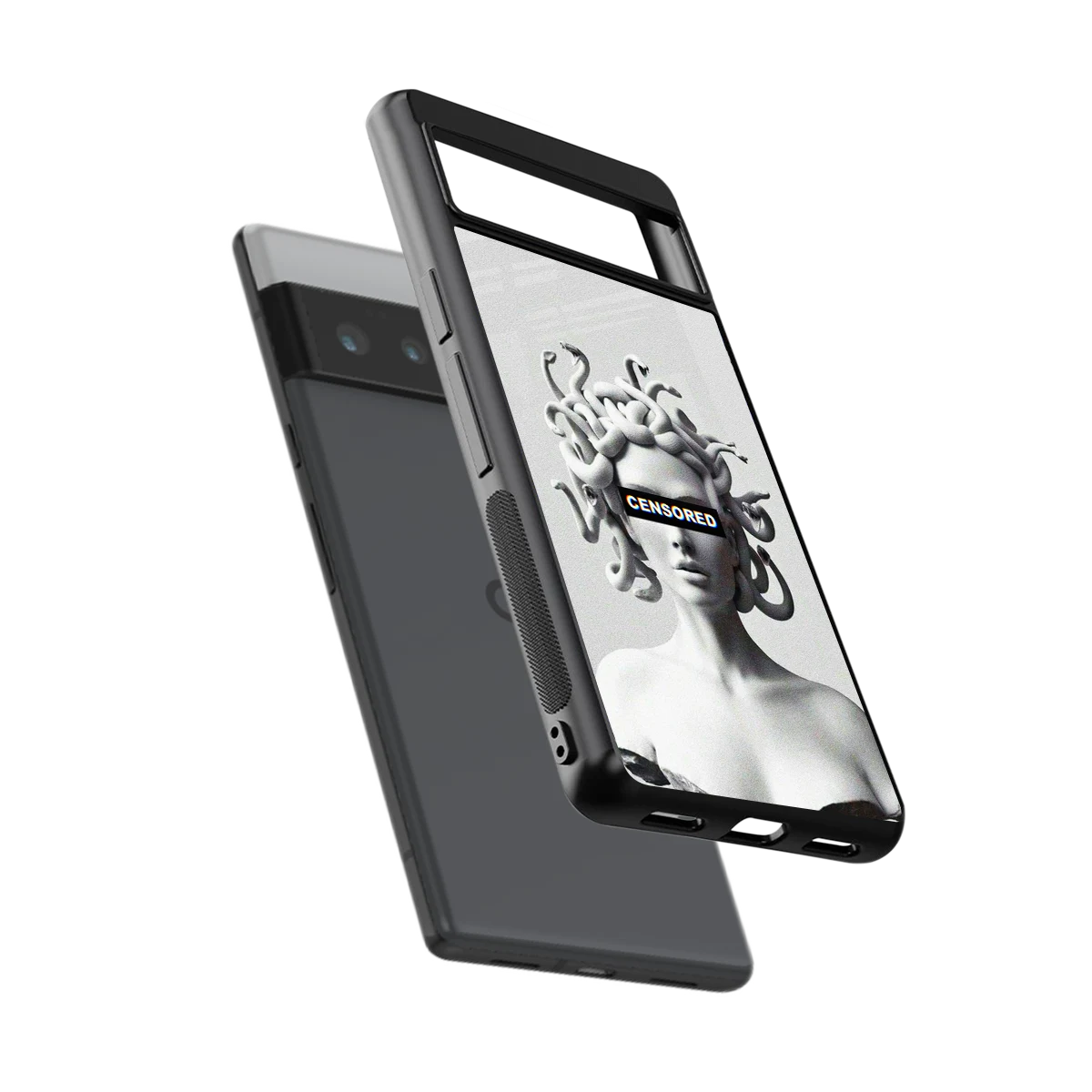 Censored sleek google pixel 6 pro cover with tempered glass back and TPU edges