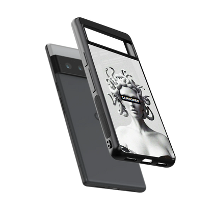 Censored sleek google pixel 6 pro cover with tempered glass back and TPU edges