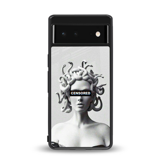 Censored back phone cover | glass case for google pixel 6