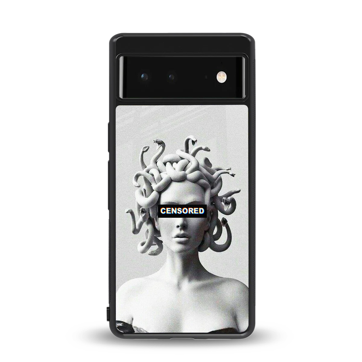 Censored back phone cover | glass case for google pixel 6a