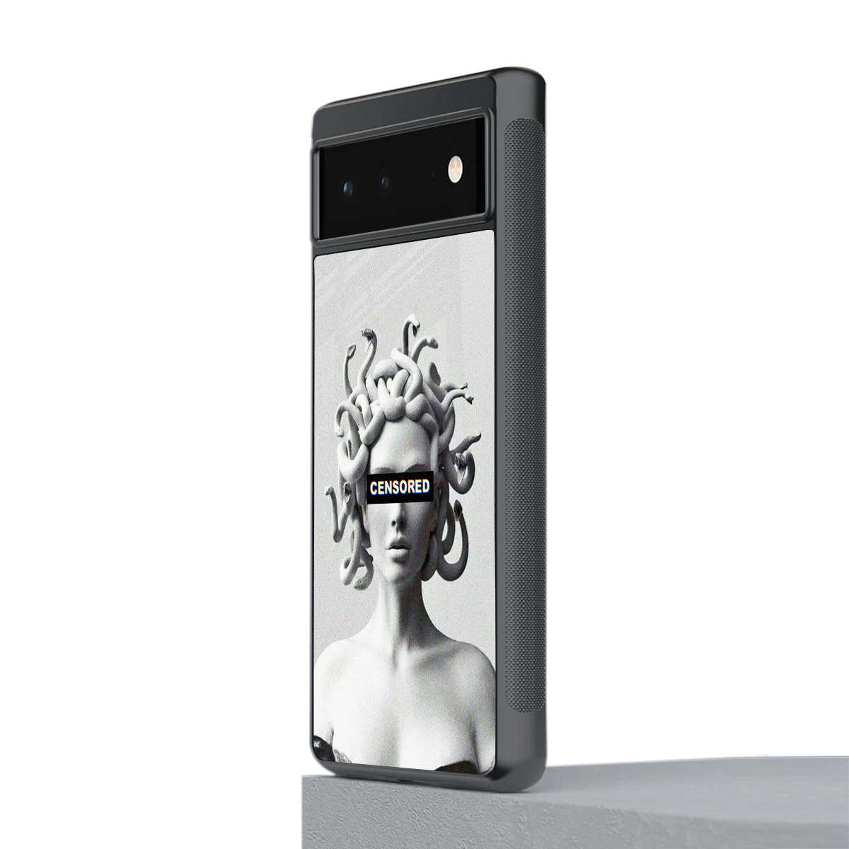 Censored stylish phone case for google pixel 6a | glossy glass and slim fit