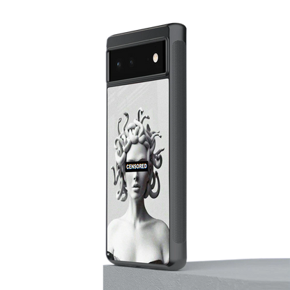 Censored stylish phone case for google pixel 6a | glossy glass and slim fit