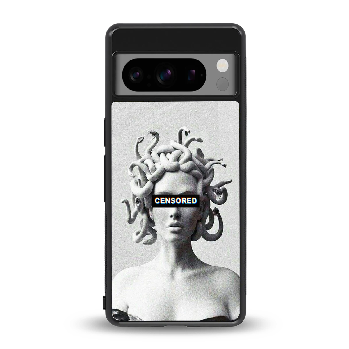 Censored back phone cover | glass case for google pixel 8 pro