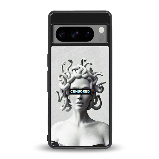 Censored back phone cover | glass case for google pixel 8 pro