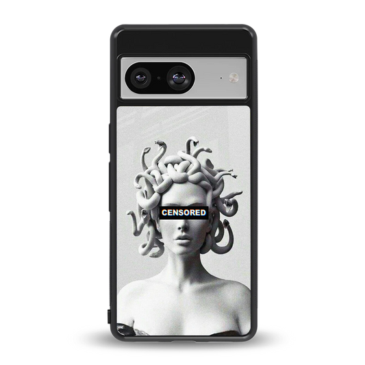 Censored back phone cover | glass case for google pixel 8