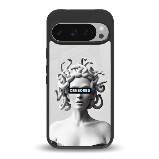 Censored back phone cover | glass case for google pixel 9 pro