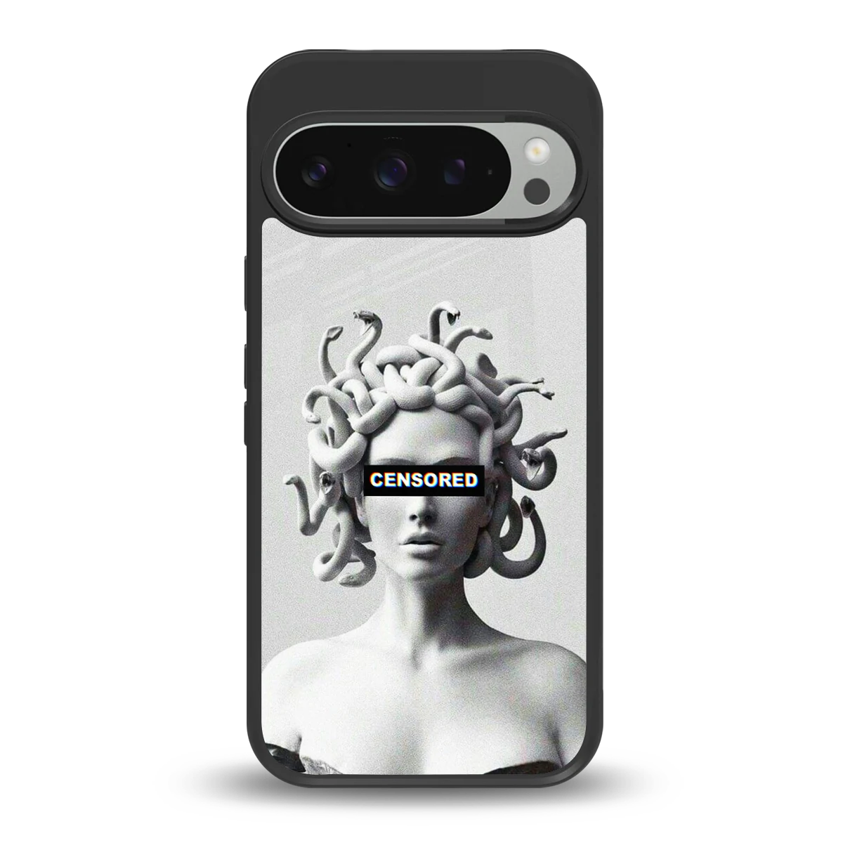 Censored back phone cover | glass case for google pixel 9 pro xl