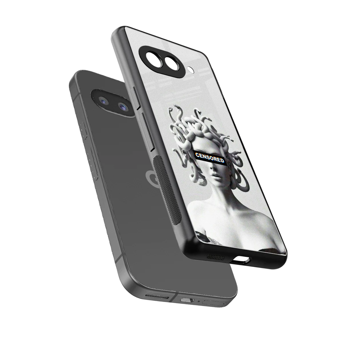 Censored sleek google pixel 10a cover with tempered glass back and TPU edges