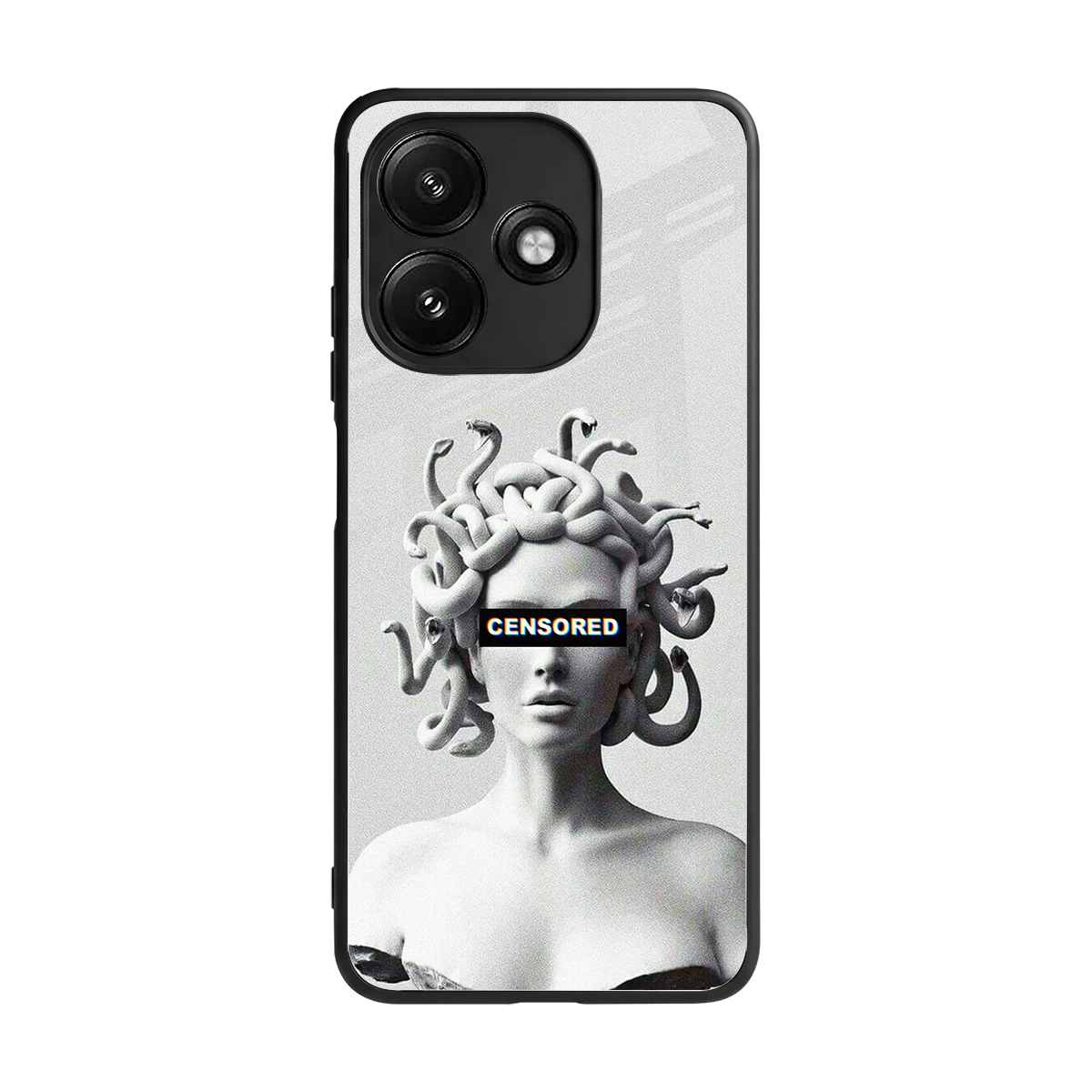 Censored back phone cover | glass case for redmi 12 5g
