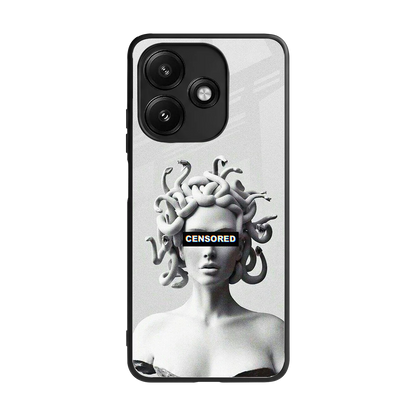 Censored back phone cover | glass case for redmi 12 5g