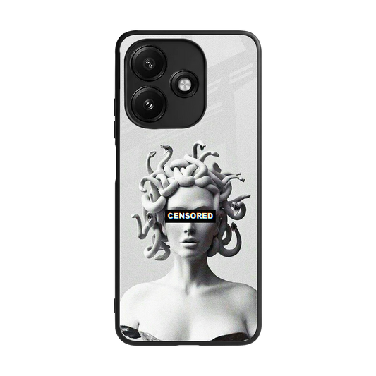 Censored back phone cover | glass case for redmi 12 5g