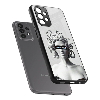 Censored sleek samsung galaxy a23 cover with tempered glass back and TPU edges