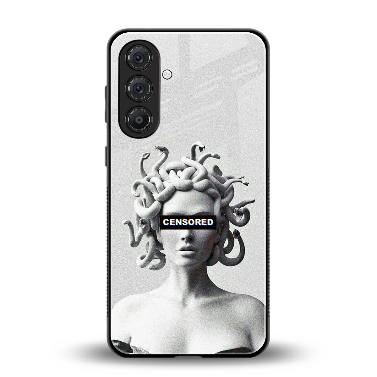 Censored back phone cover | glass case for samsung galaxy m35 5g