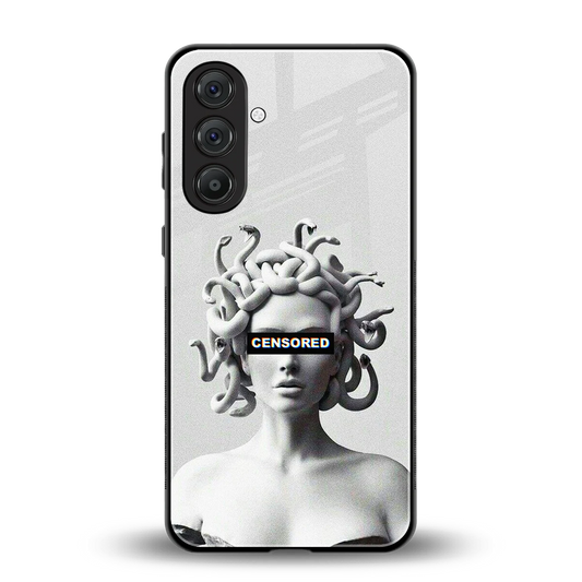 Censored back phone cover | glass case for samsung galaxy m35 5g