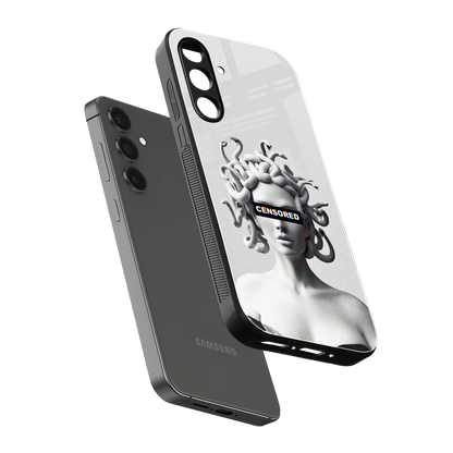 Censored sleek samsung galaxy m35 5g cover with tempered glass back and TPU edges