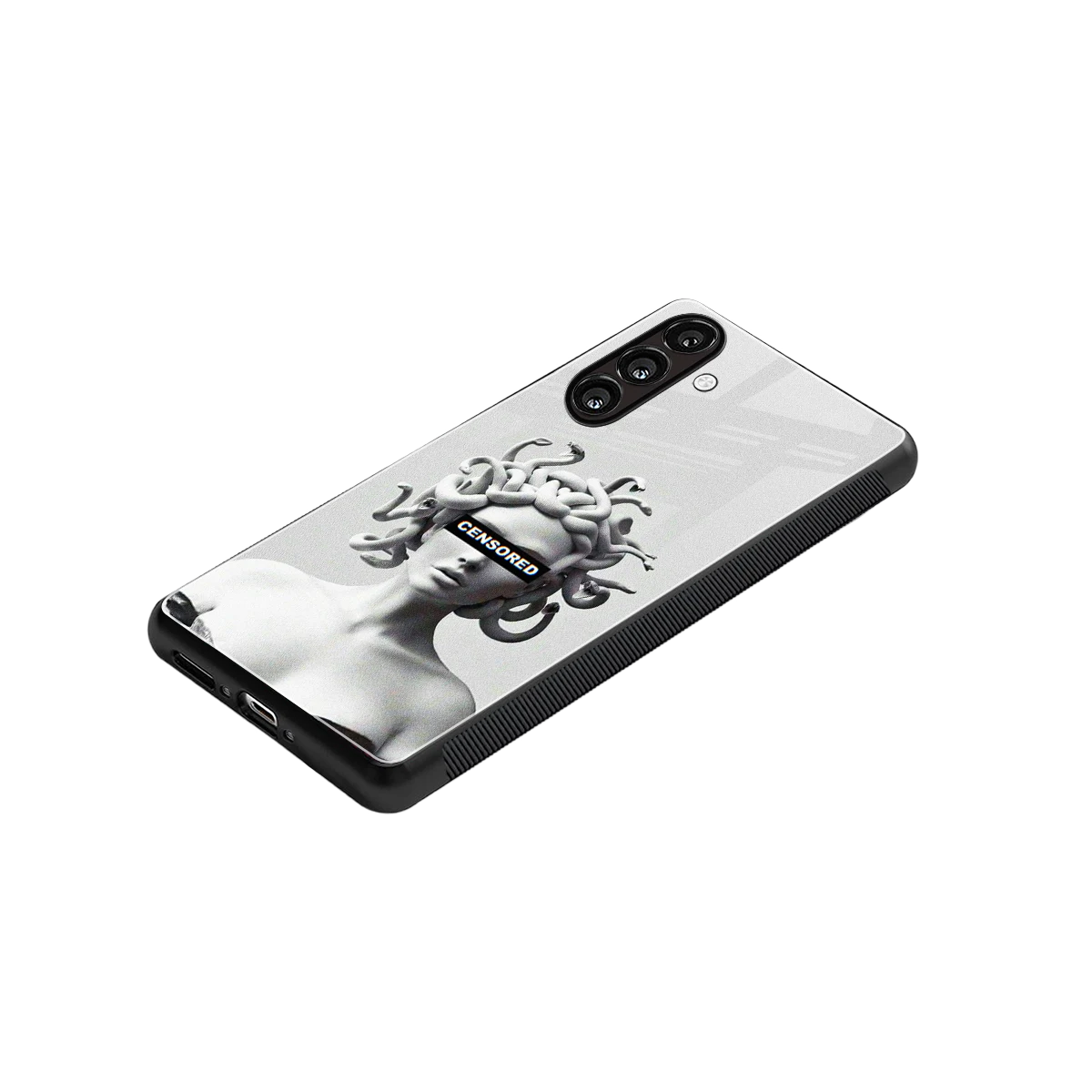 Censored stylish phone case for samsung galaxy m35 5g | glossy glass and slim fit